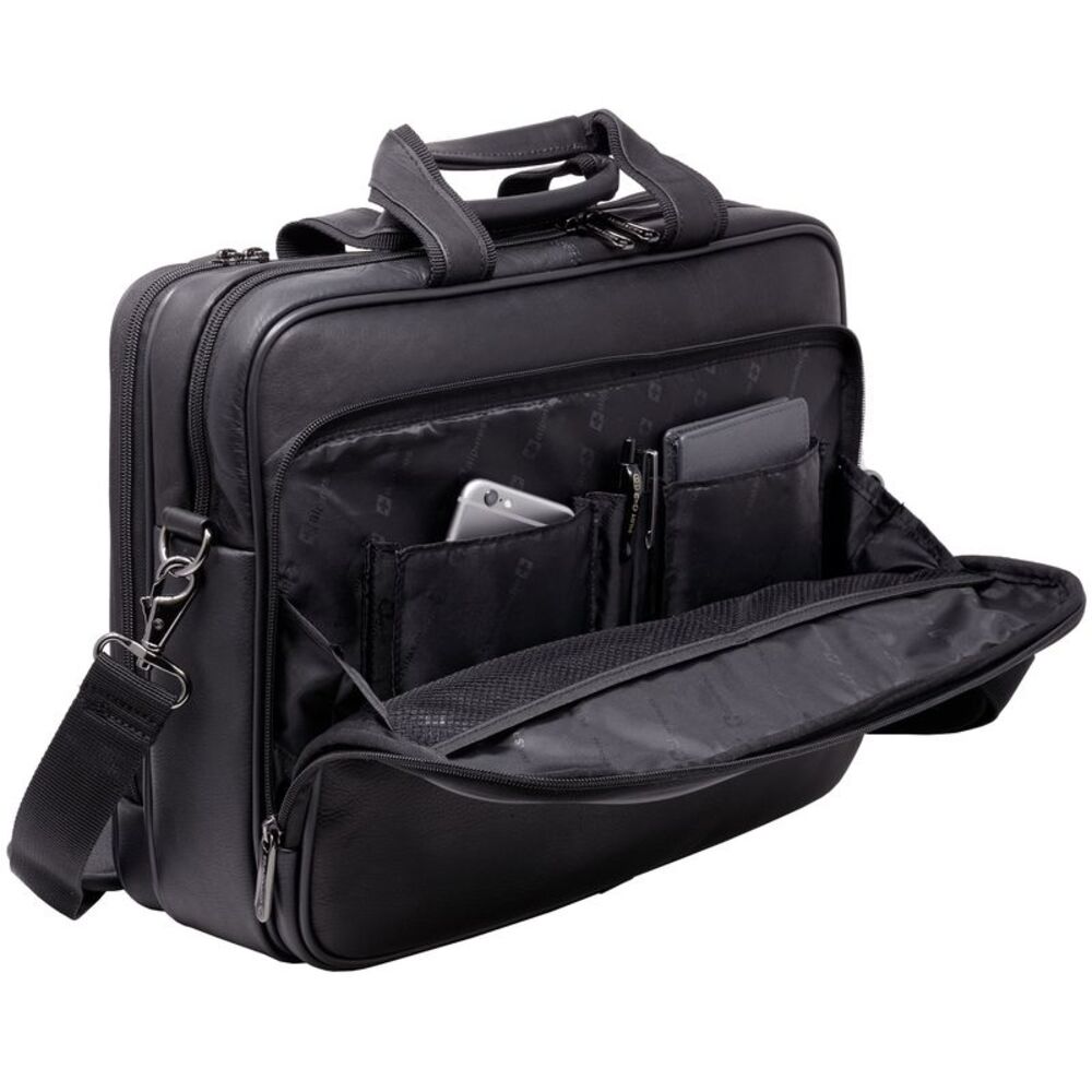 Alpine Swiss Messenger Bag Leather 15.6 Laptop Briefcase Portfolio Business Case - Picture 6 of 10